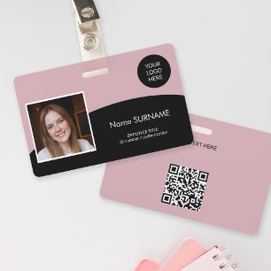 Modern ID card company logo photo QR code Badge
