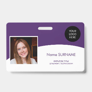 Modern ID card company logo photo QR code simple Badge