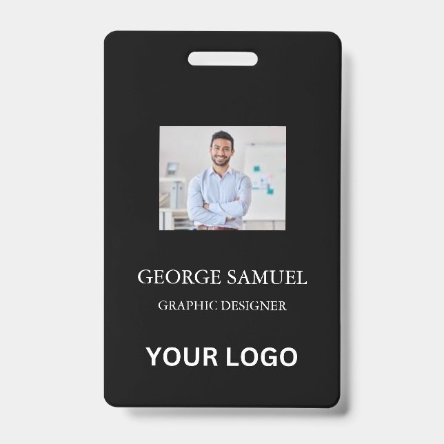 Modern ID Card | Custom Company Logo Employee QR Badge (Front)
