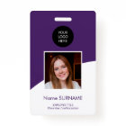 Modern ID card custom logo photo QR code