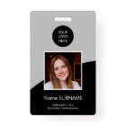 Modern ID card custom logo photo QR code gray