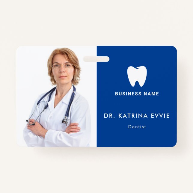 Modern ID Card | Dentis Logo Photo Business Badge (Front)