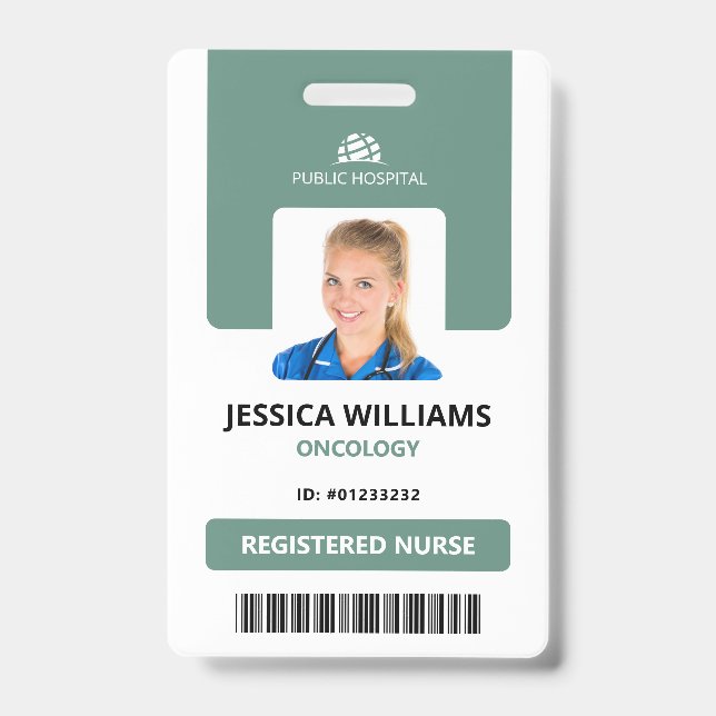 Modern ID Card Hospital Staff Registered Nurse Badge (Front)