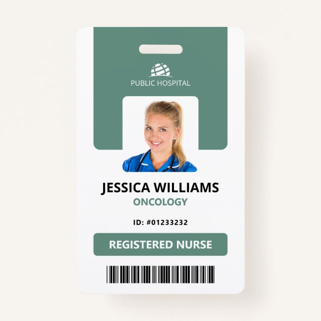 Modern ID Card Hospital Staff Registered Nurse Badge (Front)