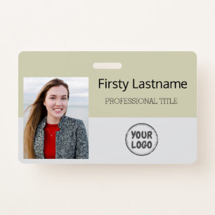 Modern ID Card   Logo Photo Business Employee  Badge