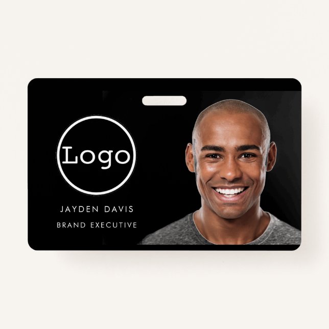 Modern ID Card | Logo Photo Business Employee ID B Badge (Front)
