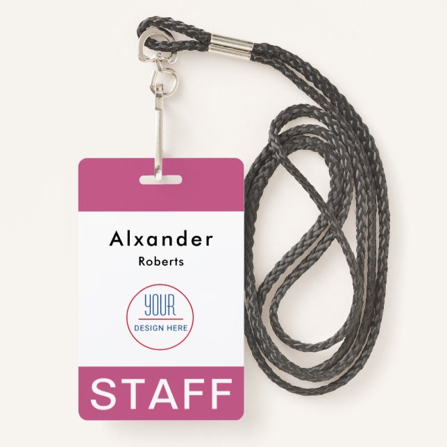 Modern ID Card | Minimalist Business Employee  Badge (Front with Lanyard)