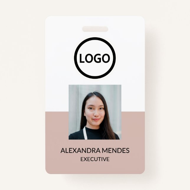 Modern ID Card, Minimalist Business Employee Badge (Front)