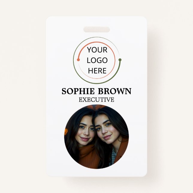 Modern ID Card | Minimalist Business Employee QR Badge (Front)