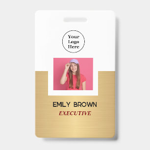 Modern ID Card Minimalist Business Employee QR Badge