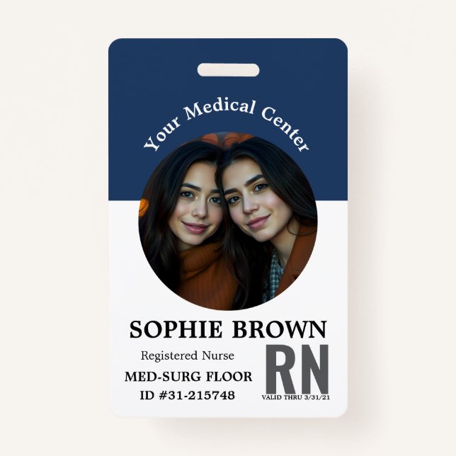 Modern ID Card | Minimalist Business Employee QR Badge (Front)