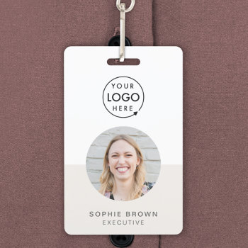 Modern Id Card | Minimalist Business Employee Qr Badge by GuavaDesign at Zazzle