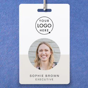 Modern ID Card   Minimalist Business Employee QR Badge