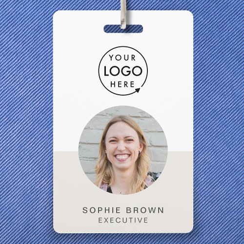 Modern ID Card  Minimalist Business Employee QR Badge