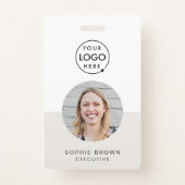 Modern ID Card | Minimalist Business Employee QR Badge (Front)