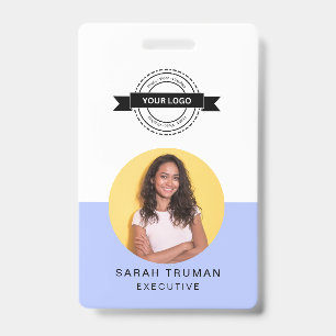 Modern ID Card   Minimalist Business Employee QR Badge