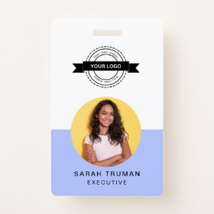 Modern ID Card   Minimalist Business Employee QR Badge
