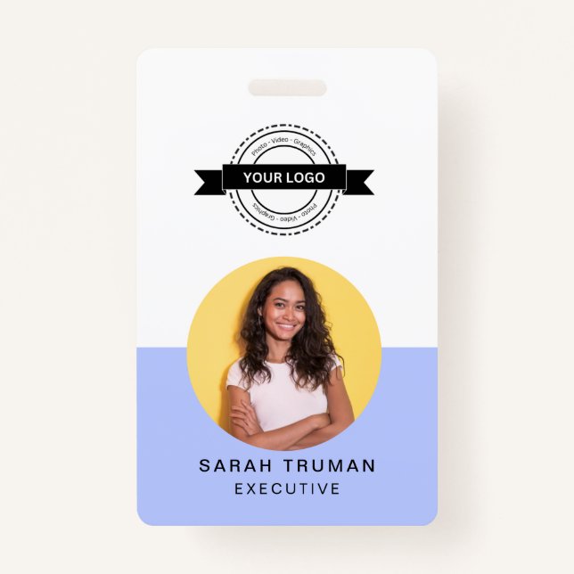 Modern ID Card | Minimalist Business Employee QR Badge (Front)
