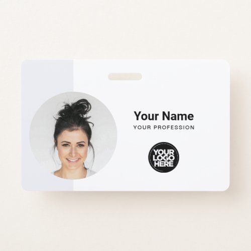 Modern ID Card Minimalist QR Round Photo Badge