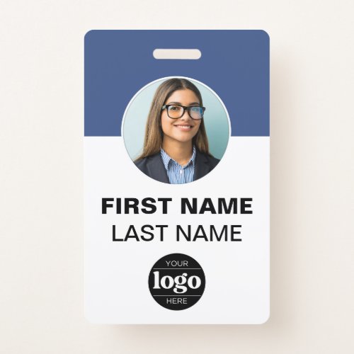 Modern ID Card  Simple Photo Name Logo Barcode Badge