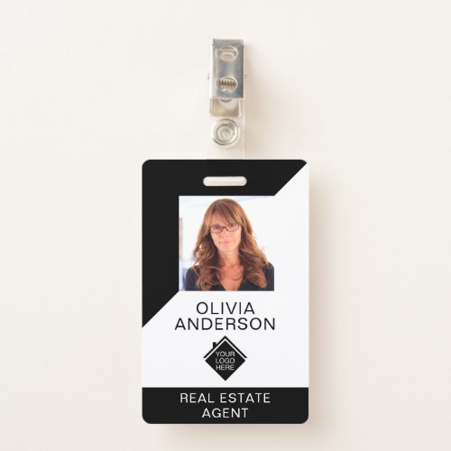 Modern ID Card Your Logo Real Estate Agent Badge
