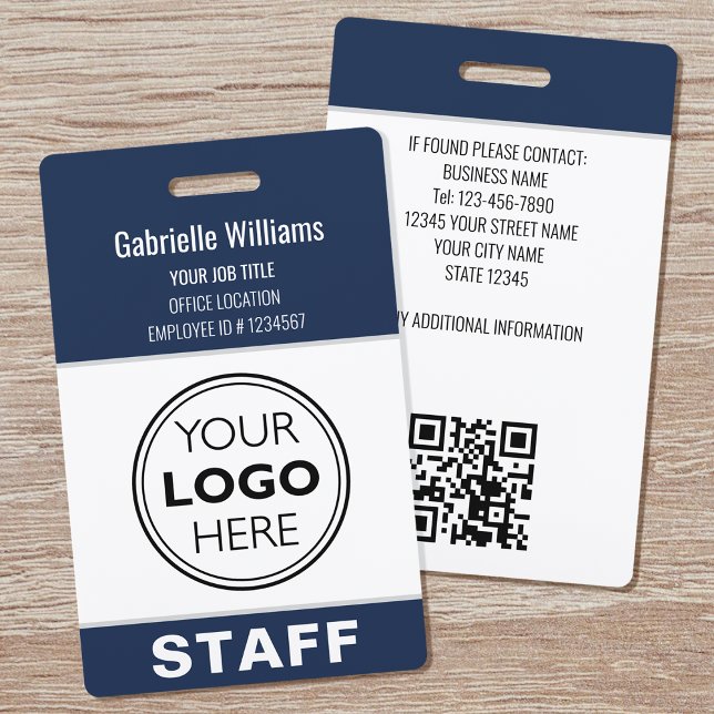 Modern ID Logo Security Staff Pass Blue Custom Badge (Creator Uploaded)