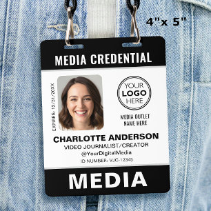 Modern ID Photo Media Press Logo Security Black Badge