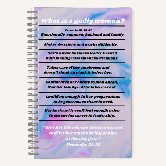 Modern Ideal Christian Woman Proverbs 31 Summary Notebook (Front)