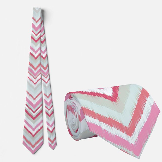 Modern Ikat Chevron Zig Zag Pattern Neck Tie (Modern Ikat chevron zigzag stripe pattern neck tie)