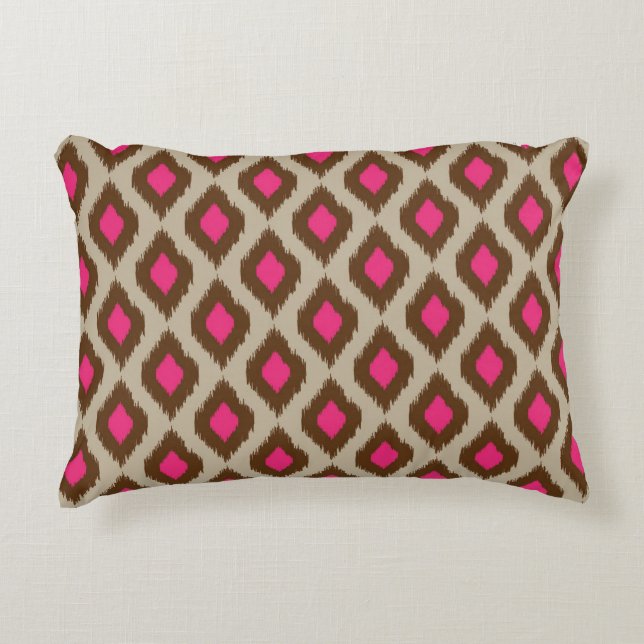 Modern ikat pattern accent pillow (Front)