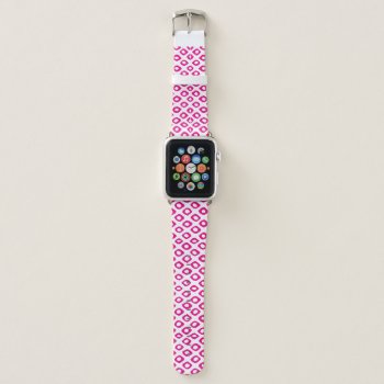 Modern Ikat Pattern Cool Boho Aztec Hot Pink Apple Watch Band by simplysweetPAPERIE at Zazzle
