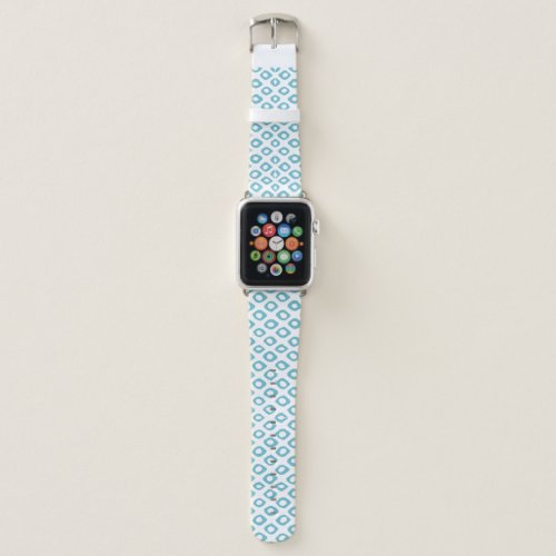 MODERN IKAT PATTERN cool boho aztec turquoise aqua Apple Watch Band