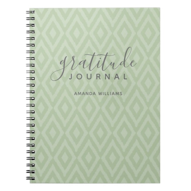 Modern Ikat Pattern Gratitude Journal CHOOSE COLOR