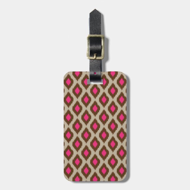 Modern ikat pattern luggage tag (Front Vertical)