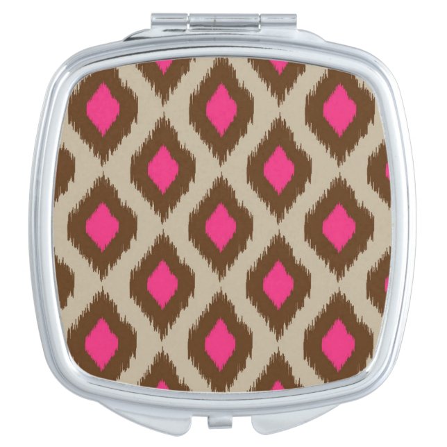 Modern ikat pattern makeup mirror (Front)