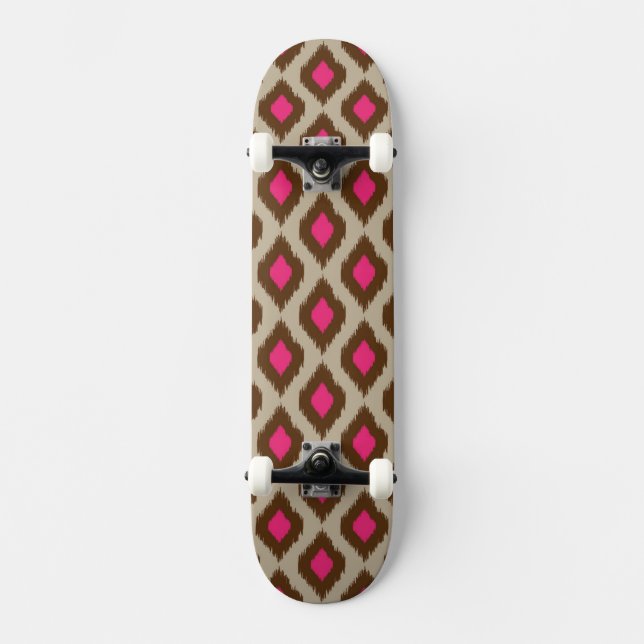 Modern ikat pattern skateboard deck (Front)