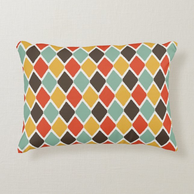 Modern ikat tribal fashion pattern accent pillow (Front)
