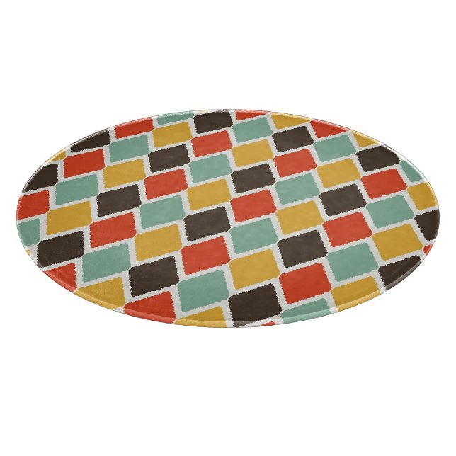 Modern ikat tribal fashion pattern cutting board (Corner)