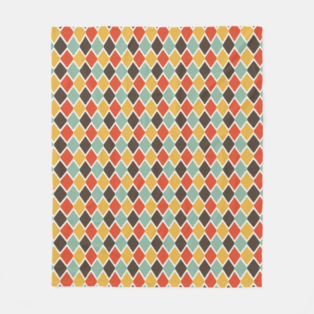 Modern ikat tribal fashion pattern fleece blanket (Front)