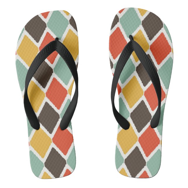 Modern ikat tribal fashion pattern flip flops (Footbed)