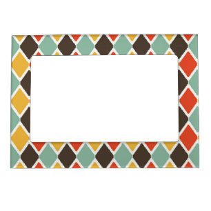 Modern ikat tribal fashion pattern magnetic photo frame