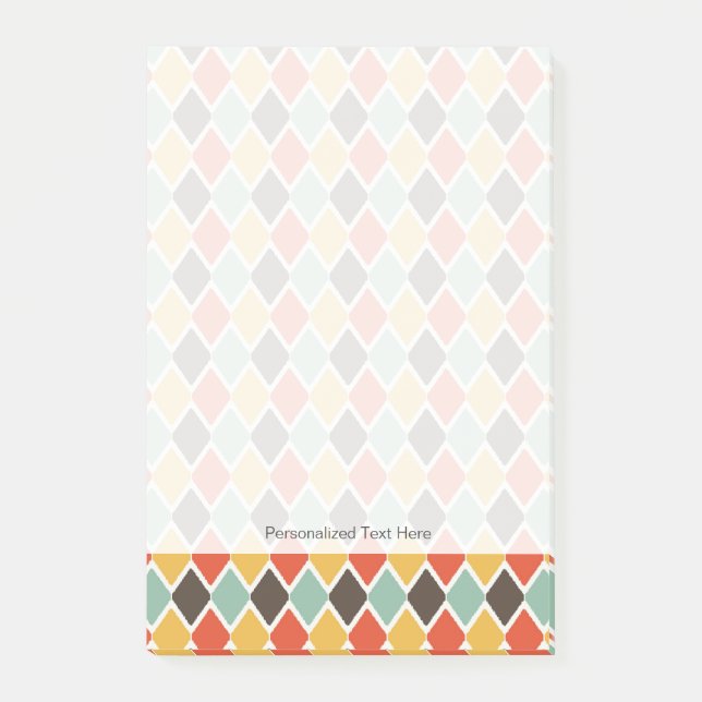 Modern ikat tribal fashion pattern post-it notes (Front)