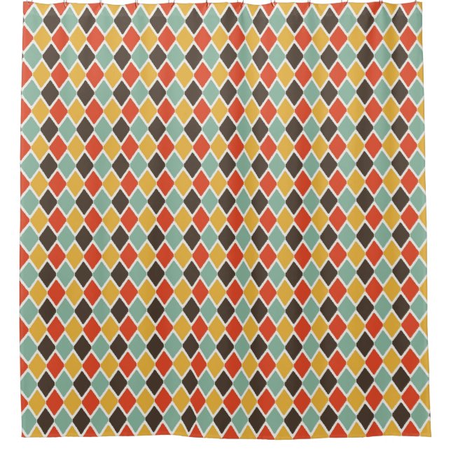 Modern ikat tribal fashion pattern shower curtain (Front)