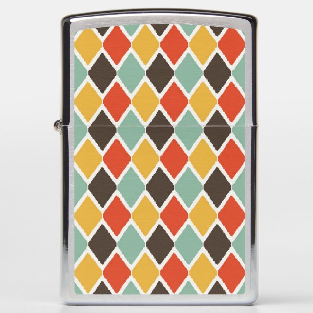 Modern ikat tribal fashion pattern zippo lighter (Front)
