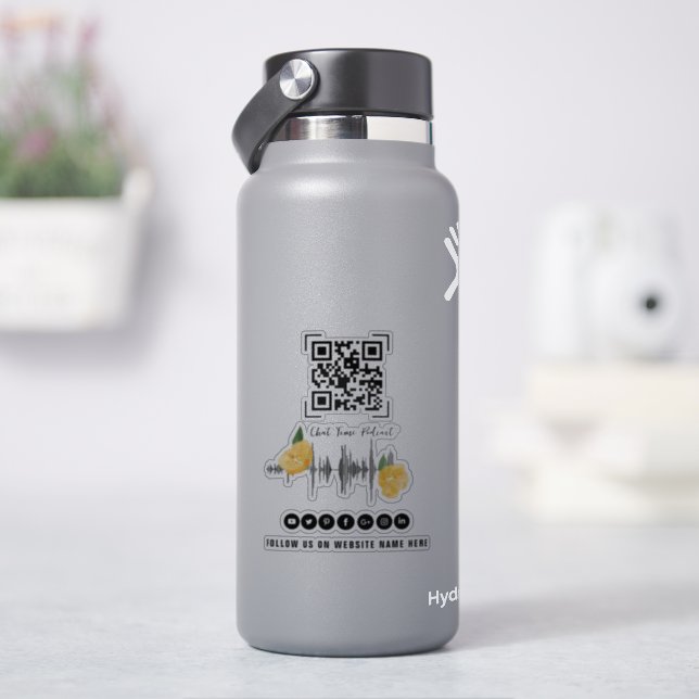 Modern Illustrated Podcast QR Code Follow Sticker (HydroFlask)