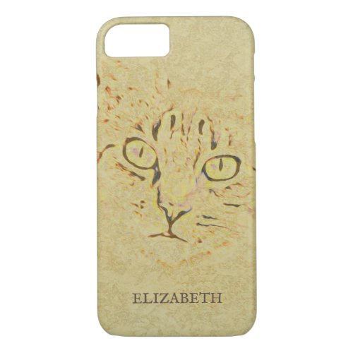 Modern Illustration of Sepia Cat iPhone 87 Case
