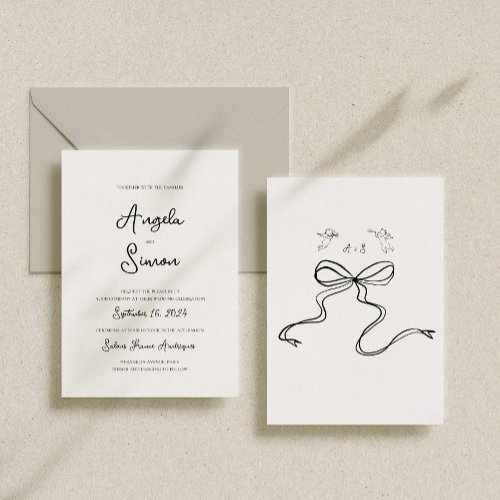 Modern Illustration Wedding Invitation Card