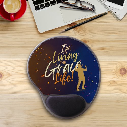 Modern Im Living the Grace Life Typography Gel Mouse Pad