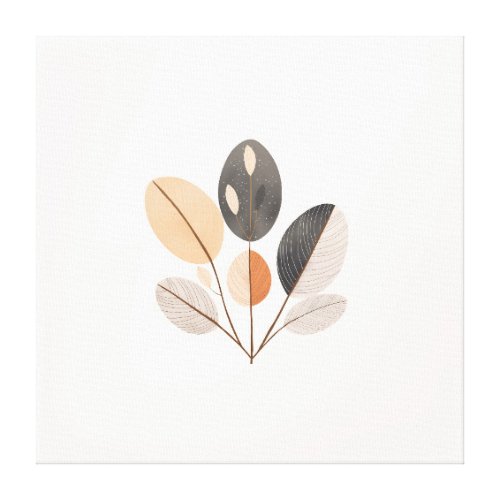Modern imaginative leaf design canvas print