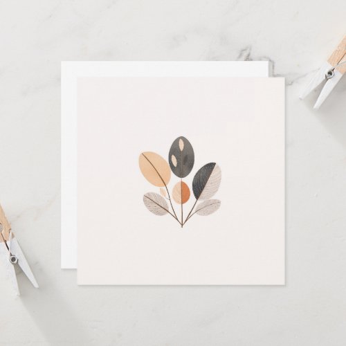 Modern imaginative leaf design greeting card